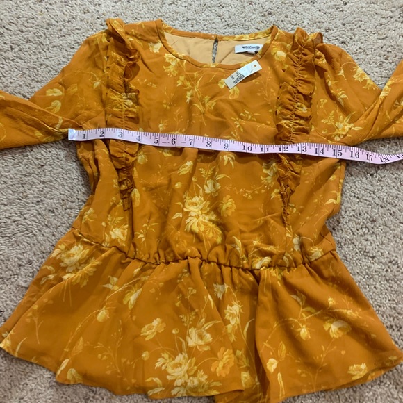 Madewell ruffle shoulder botanical floral peplum - Picture 5 of 8